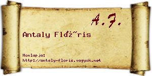 Antaly Flóris névjegykártya
